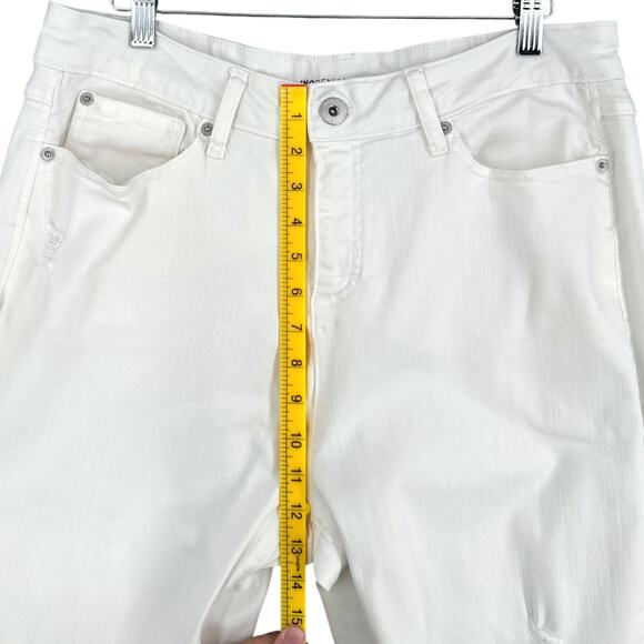 INC International Concepts White Distressed 5 Pocket Design Jeans Pants Size 14 - Picture 7 of 8